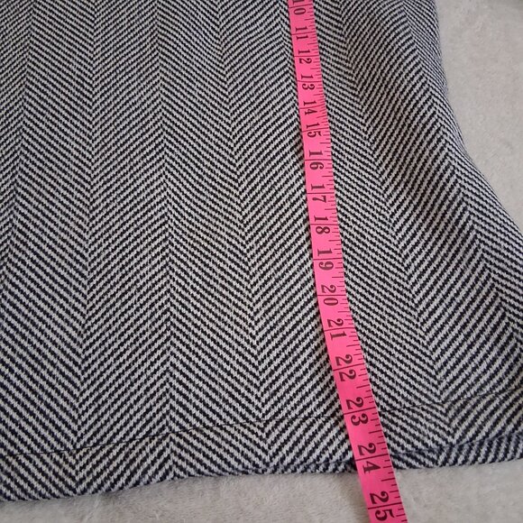 J. Crew Factory Women's M Black White Herringbone Funnelneck Pullover Sweater - Picture 9 of 11